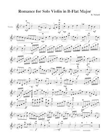 Partition Solo , partie, Romance No. 1 pour Solo violon, Op. 1, Nickell, Robbie