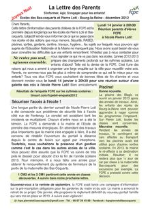 Lettre d information parents FCPE - décembre 12 - Pierre Loti-Bas-coquarts #blr