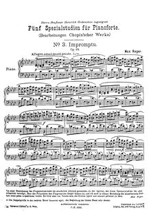 Partition No.3 (after Chopin s Op.29), 5 Special études after Chopin