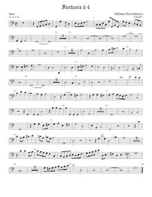 Partition viole de basse, fantaisies pour 4 violes de gambe, Ferrabosco Jr., Alfonso par Alfonso Ferrabosco Jr.