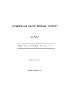Reflections on Bloom s Revised Taxonomy (Reflexiones sobre la taxonomía revisada de Bloom)