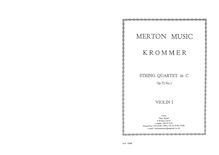 Partition parties complètes, 3 corde quatuors, Op.72, Krommer, Franz
