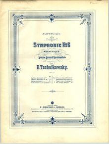 Partition couverture couleur, Symphony No.6, Pathétique / Патетическая (Pateticheskaya)