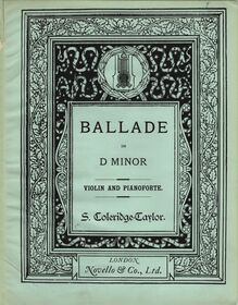 Partition couverture couleur, Ballade pour violon et orchestre, Op.4
