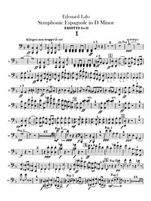 Partition basson 1 / 2, Symphonie espagnole, Violin Concerto No.2