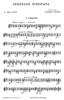 Partition mandoline 2, Sérénade pizzicata, Serenade pizzicata, D major