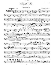 Partition violoncelle, Andantino sur le thème B-la-f, B♭ major, Kopylov, Aleksandr