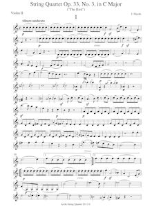 Partition violoncelle (page turn), corde quatuors, Op.33, Haydn, Joseph