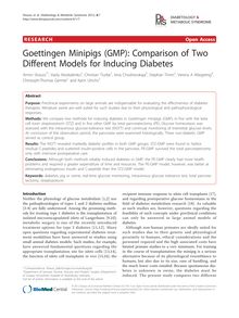Goettingen Minipigs (GMP): Comparison of Two Different Models for Inducing Diabetes
