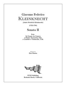Partition complète (figured, unrealized basse), 6 sonates da Camera pour flûte et Continuo