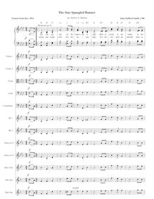Partition compléte, pour Star-Spangled Banner, Original title: The Anacreontic Song par John Stafford Smith
