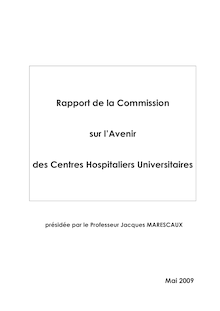 Rapport de la Commission sur l avenir des Centres Hospitaliers Universitaires