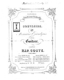 Partition No., Les Cloches, Op.21, Souvenirs, Opp.17-23, Sept Morceaux Episodiques pour la Guitare