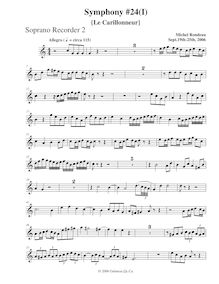 Partition Descant enregistrement  2, Symphony No.24, C major, Rondeau, Michel par Michel Rondeau