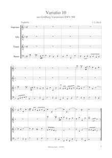 Partition complète, Goldberg-Variationen, Goldberg Variations ; Aria mit 30 Veränderungen ; Clavier-Übung IV par Johann Sebastian Bach