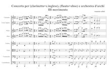 Partition Mvt. III, Concerto per clarinetto + corno inglese flauto + hautbois e orchestre d archi