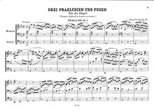 Partition , partie I, Three préludes et fugues, Mendelssohn, Felix