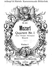 Partition violon 1, corde quatuor No.1, Lodi Quartet, G major, Mozart, Wolfgang Amadeus