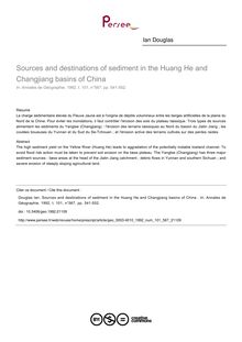 Sources and destinations of sediment in the Huang He and Changjiang basins of China  - article ; n°567 ; vol.101, pg 541-552