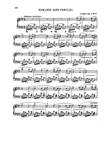 Partition No., Andante moderato, Romance Sans Paroles Op.17, Songs without Words
