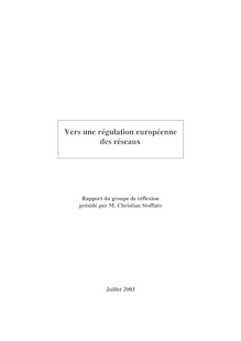 Vers une régulation européenne des réseaux