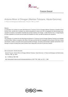 Antonia Minor à Chiragan (Martres-Tolosane, Haute-Garonne) - article ; n°1 ; vol.25, pg 69-81