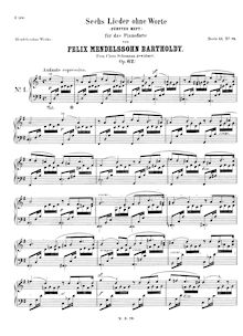 Partition complète (filter), chansons ohne Worte, Op.62
