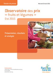 Observatoire Familles rurales "Prix fruits et légumes 2015"