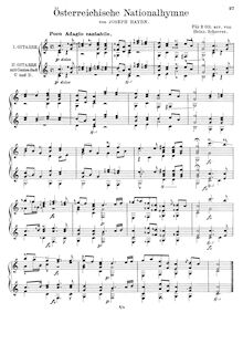 Partition complète, Kaiserlied, =Österreische Nationalhymne / Austrian national anthem, Lied der Deutschen; Deutsche Nationalhymne (3. Strophe)