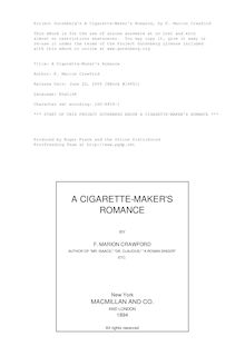 A Cigarette-Maker s Romance