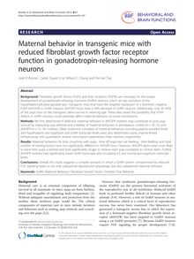 Maternal behavior in transgenic mice with reduced fibroblast growth factor receptor function in gonadotropin-releasing hormone neurons