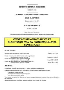 Bac electrotechnique 2005 stielectrique s.t.i (genie electrique)