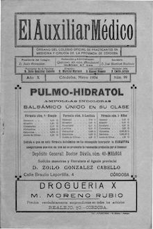 El Auxiliar Médico: revista mensual profesional, n. 099 (1934)