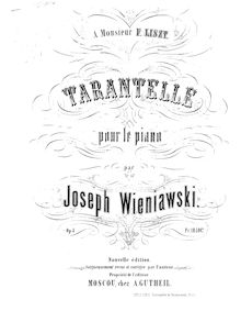 Partition complète, Tarantelle, Op.4, Wieniawski, Józef par Józef Wieniawski