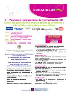 Programme Formation etourisme pour les hôtels