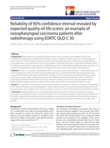 Reliability of 95% confidence interval revealed by expected quality-of-life scores: an example of nasopharyngeal carcinoma patients after radiotherapy using EORTC QLQ-C 30