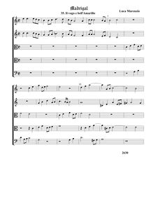 Partition 3, Il vago e cloche Amarillo - partition complète (Tr Tr T T B), madrigaux pour 5 voix