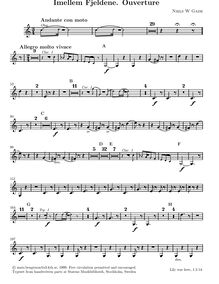 Partition trompette 2 (B?), Imellem Fjeldene, F Major, Gade, Niels