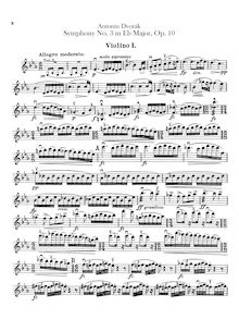 Partition violons I, Symphony No.3, Symfonie č.3, E♭ major, Dvořák, Antonín