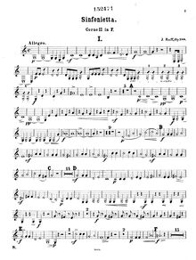 Partition cor 2 (F), Sinfonietta, F major, Raff, Joachim