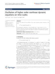 Oscillation of higher order nonlinear dynamic equations on time scales