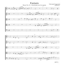 Partition complète (Tr Tr T T B), Fantasia pour 5 violes de gambe, RC 69