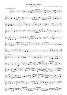 Partition violon 2, Four Canzonas, Merula, Tarquinio
