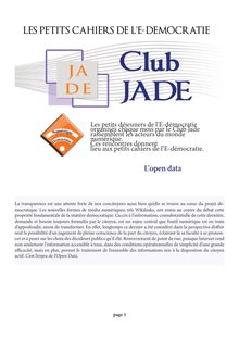 LES PETITS CAHIERS DE L E-DEMOCRATIE - Club Jade