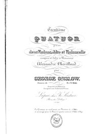Partition parties complètes, corde quatuor No.30, Op.56, Onslow, Georges