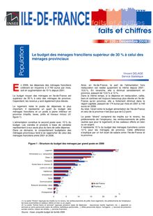 Le budget des ménages franciliens supérieur de 30 % à celui des ménages   provinciaux