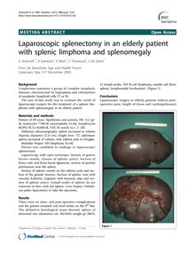Laparoscopic splenectomy in an elderly patient with splenic limphoma and splenomegaly