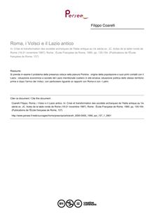 Roma, i Volsci e il Lazio antico - article ; n°1 ; vol.137, pg 135-154