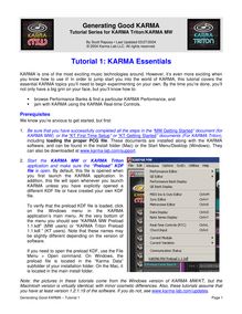 Tutorial 1: KARMA Essentials