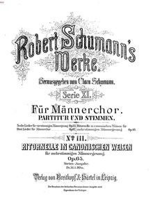 Partition complète, Ritornelle en canonischen Weisen, Op.65, Schumann, Robert